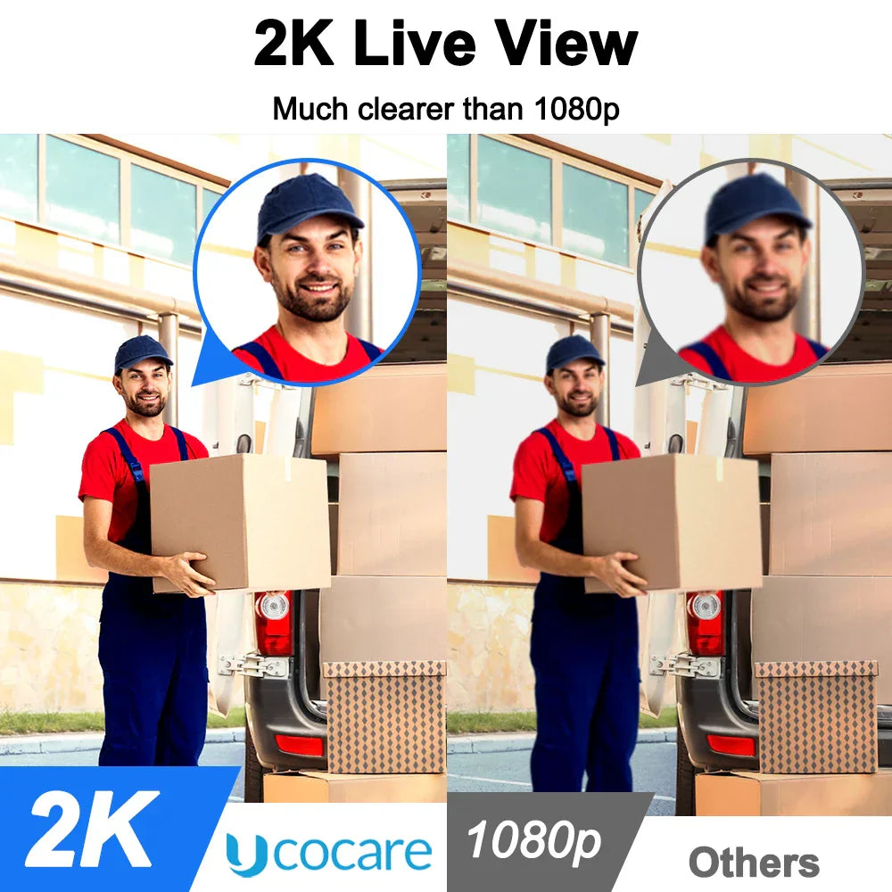 2K Wireless Video Doorbell with Chime